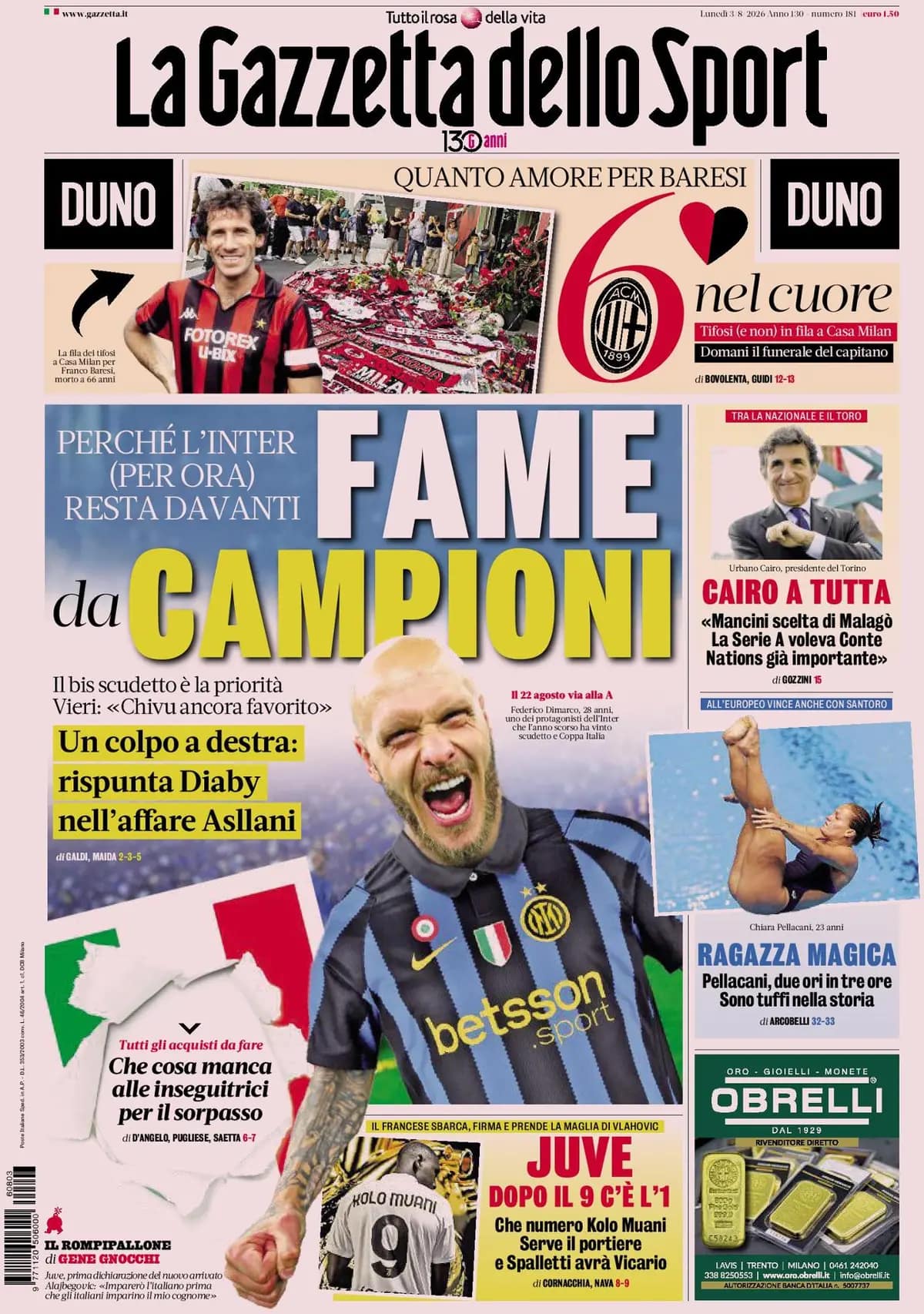 Today’s Papers: Juventus sign Kolo Muani and Alajbegovic, Esposito renewal ready Today’s Papers: Juventus sign Kolo Muani and Alajbegovic, Esposito renewal ready