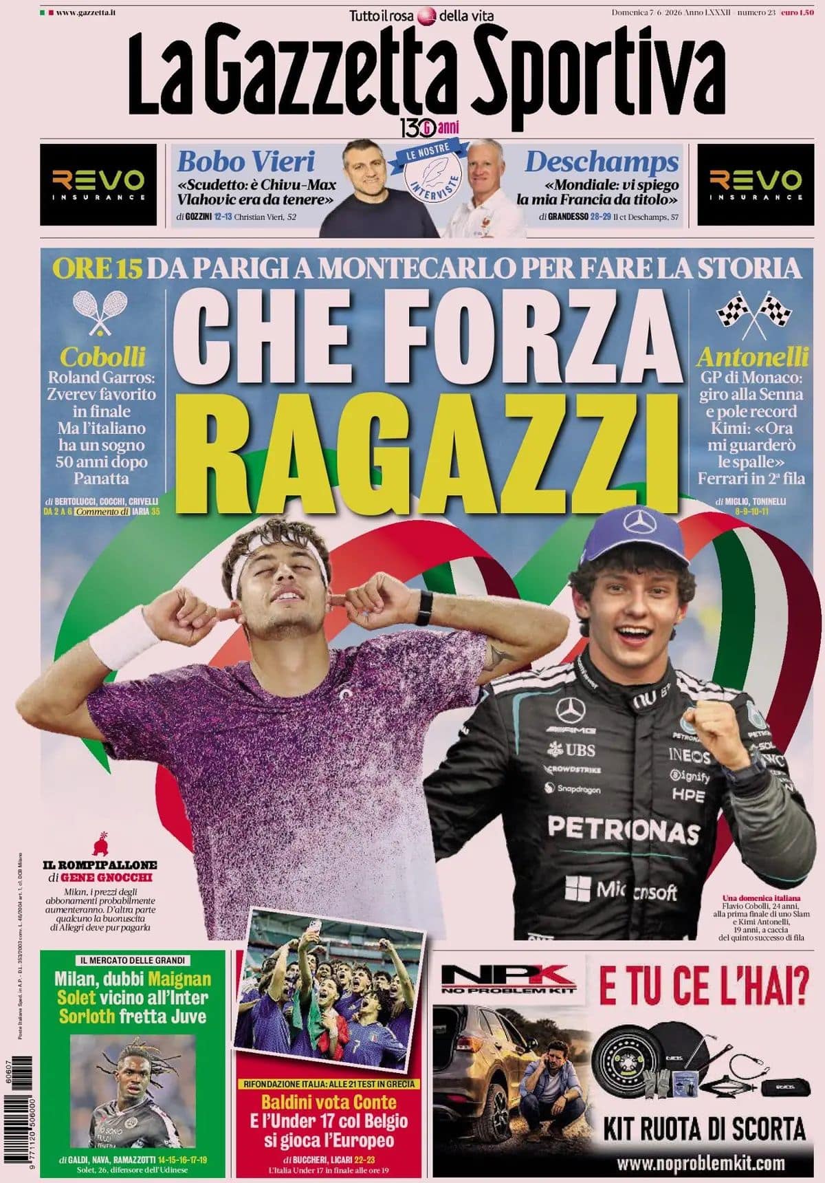 Today’s Papers: Big Italy, Baldini changes, Juventus on Sorloth Today’s Papers: Big Italy, Baldini changes, Juventus on Sorloth