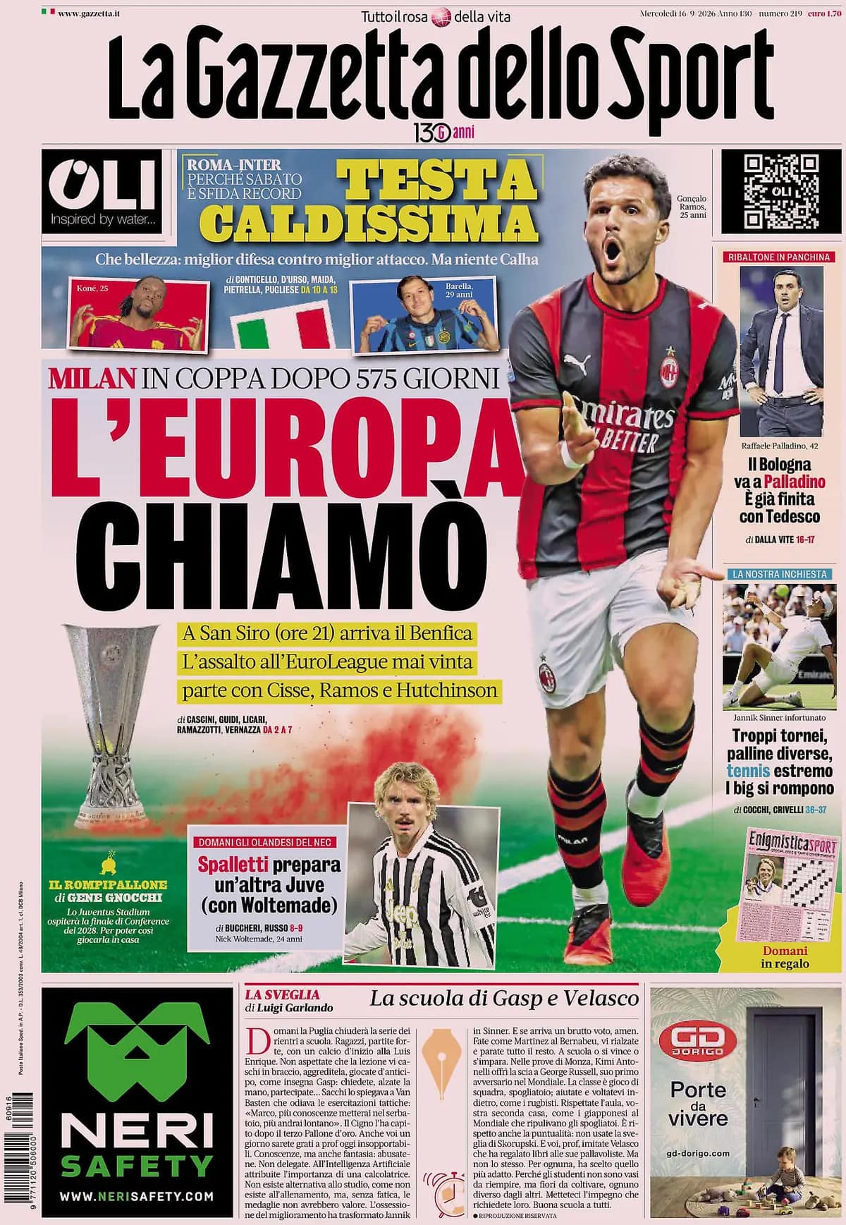 Today’s Papers: Spalletti under fire, Milan kick off in the Europa League Today’s Papers: Spalletti under fire, Milan kick off in the Europa League
