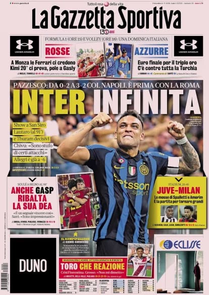Today’s Papers – Inter and Roma’s crazy comebacks, waiting for Juventus vs. Milan Today’s Papers – Inter and Roma’s crazy comebacks, waiting for Juventus vs. Milan