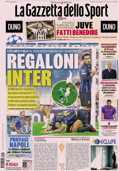 Today’s Papers – Big Inter gifts, Juventus in trouble Today’s Papers – Big Inter gifts, Juventus in trouble