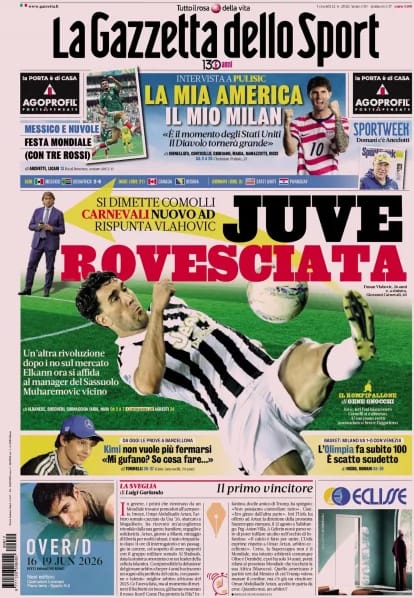 Today’s Papers – New Juventus revolution, Italy’s World Cup regret Today’s Papers – New Juventus revolution, Italy’s World Cup regret